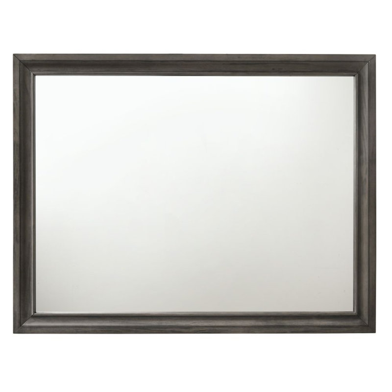 Miroir de commode rectangulaire en bois manufacturé Naima