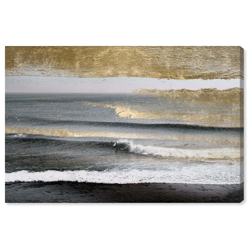 « beach landscape », peinture sur toile, H 24 po x l 36 po x P 1,5 po