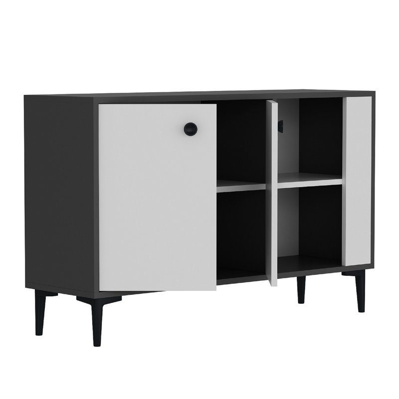 Elegant Console Table, Anthracite & White, 47.2 x 29.5 x 13.8 inches | 100% Melamine Coated Particle Board, Thickness: 0.71 inches | Modern Design for Living Room & Entryway, Durable & Stylish Storage Solution