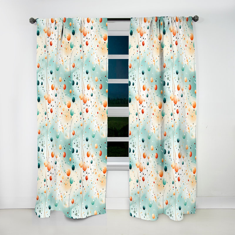 Motif à pois Ethereal Whispers I - Rideau abstrait - Rideau obscurcissant - 1 panneau, L 52 po x L 120 po