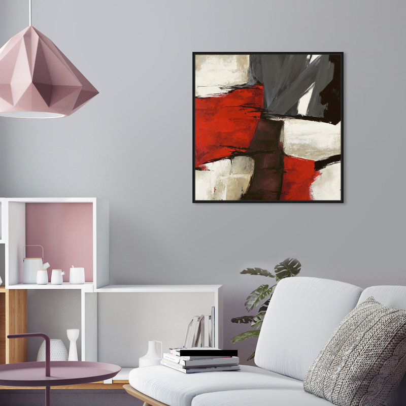 Abstrait Sai - Rubrum - impression sur toile tendue, Toile avec cadre, H 24 po x l 24 po, Noir