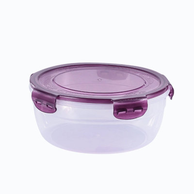 Plastics utensils Round Clear Plastic Food Storage Container With Lock Lid Heat Resistants Vessel For Fridge Pantry Picnic Daily Food Keeping Kitchen Organizer Supplies