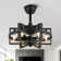 Yursa 18" Industrial Black Caged Ceiling Fan with Light, 3-Speed Reversible Fandelier Ceiling Fan with Remote Control