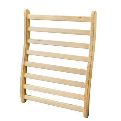 Sauna Backrest,S-Shape Canadian Natural Wood Hemlock Sauna Chair with Back, Non-Toxic Sauna Accessories Bench