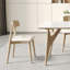 Table de salle à manger crème moderne en bois et pierre-106744563