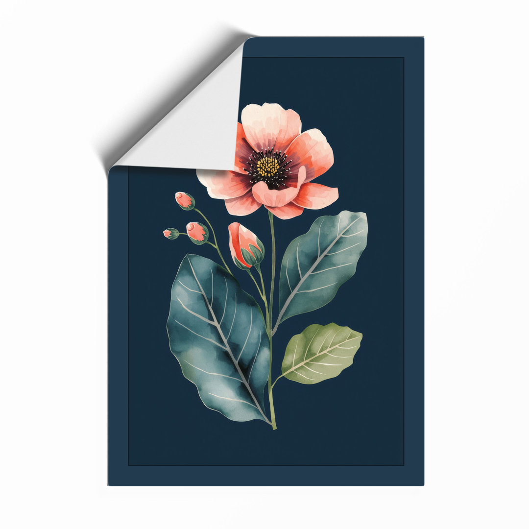 Coral Bloom Study Botanical Framed Art Print