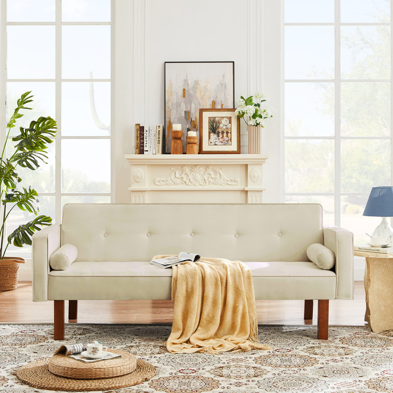 Canapé-lit Perpetua, Beige Velvet