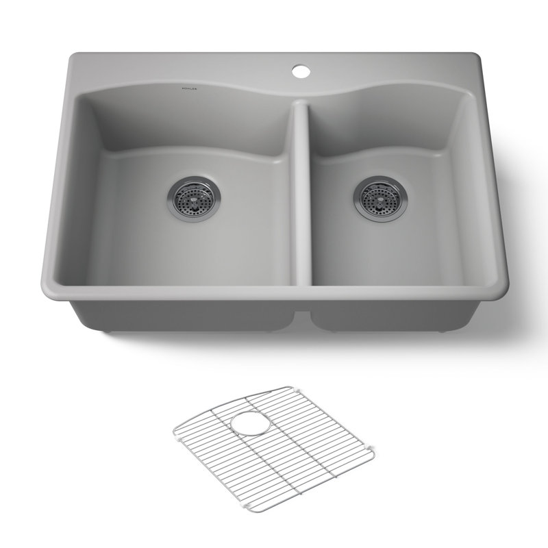 Kennon 33" L x 22" W Double Basin Undermount Kitchen Sink