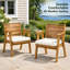 Ensemble de 2 chaises de salle à manger d'extérieur en bois massif durable avec coussins moelleux