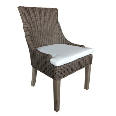 Engel Patio Dining Side Chair with Cushion by Rosecliff Heights