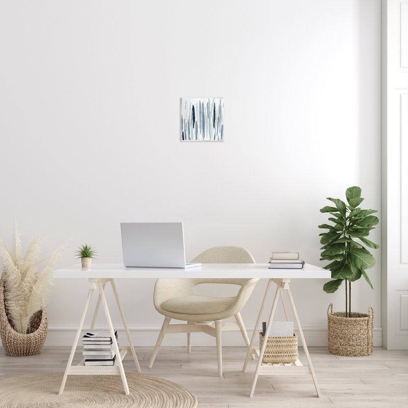 Abstract Thick Brush Blue Grey Paint