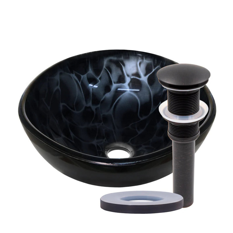 Novatto TARTARUGA 12'' Glass Rectangular Bathroom Sink, Oil Rubbed Bronze