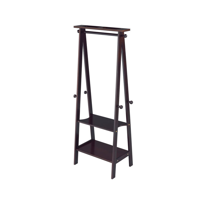 59" Tall Standing Garment / Coat Rack, Espresso