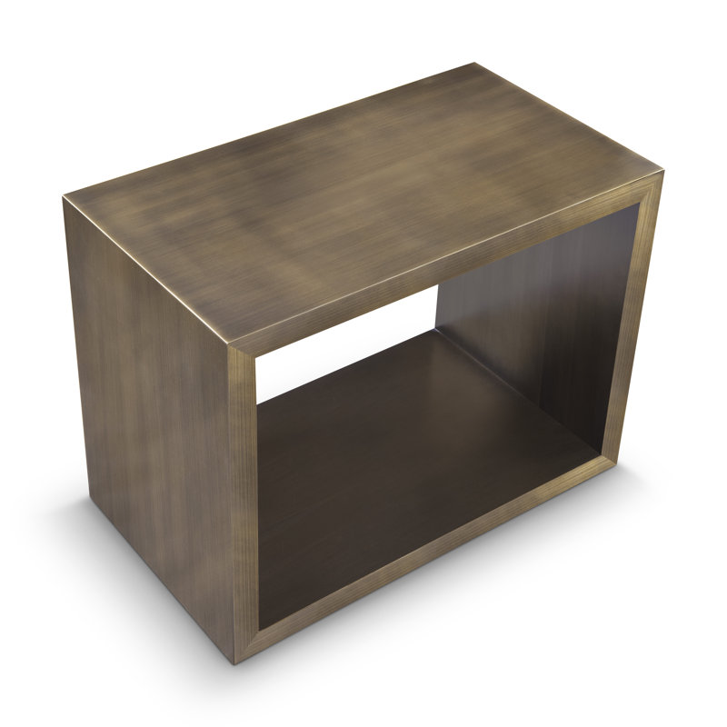 Piero Stainless Steel Top End Table, Bronze