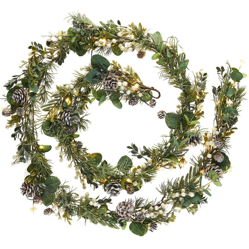 20.32cm Lighted Faux Garland with Lights