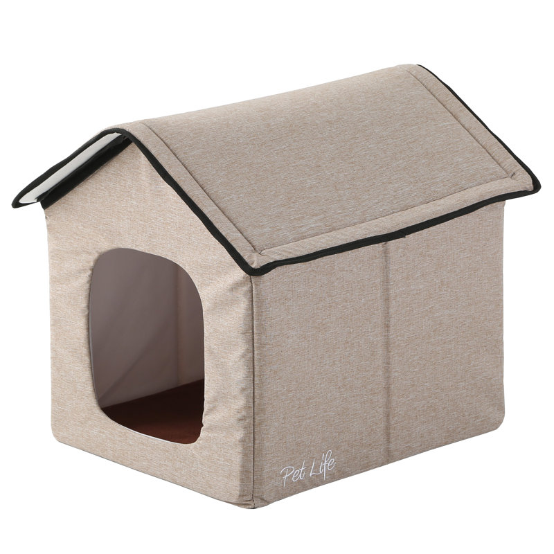 Maison pour animaux pliable intelligente «Hush Puppy» Pet Life, H 23,6 po x l 23,6 po x l 29,5 po, Beige