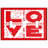 Red Love Block Hearts 3-Gang Toggle Light Switch