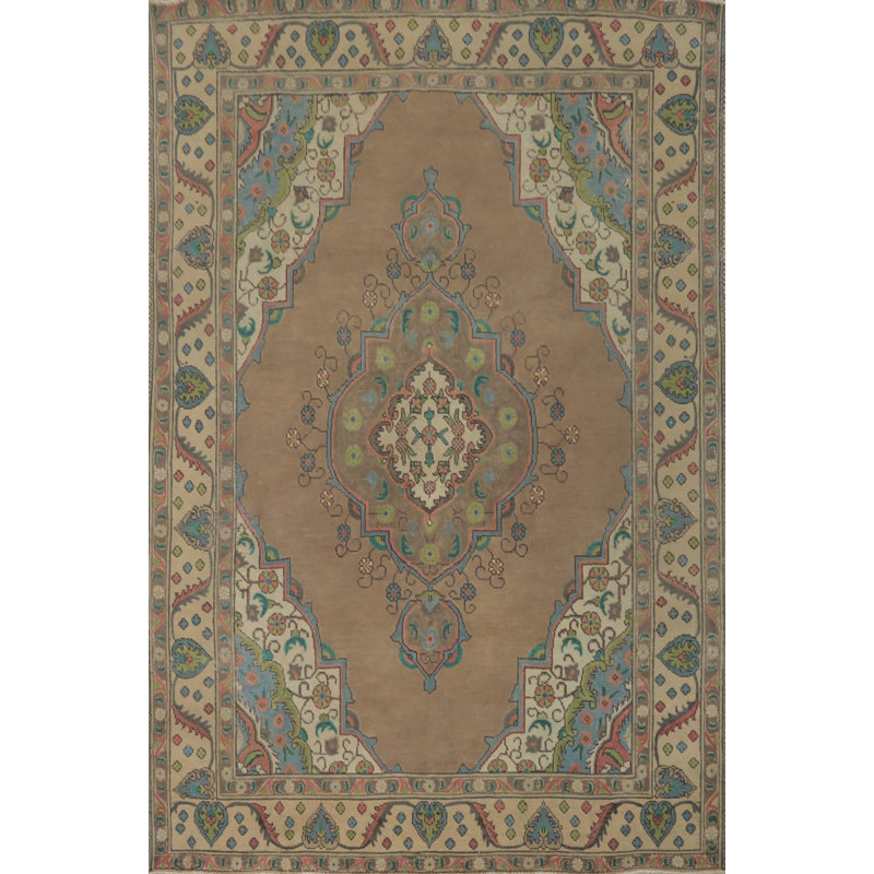 Tapis brun rétro Vintage Elegance 6 x 9