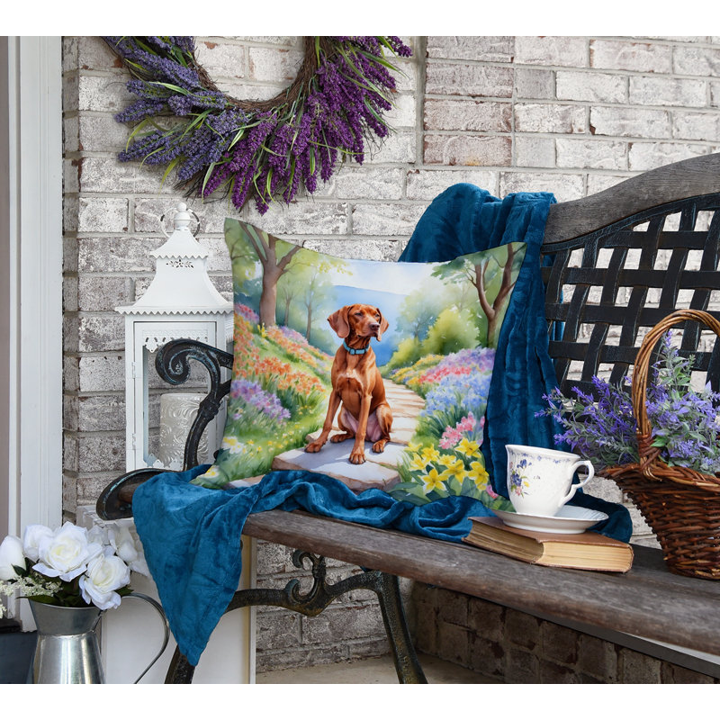 Spring Path Other/No Pattern Outdoor Throw Pillow, 18"H x 18"W