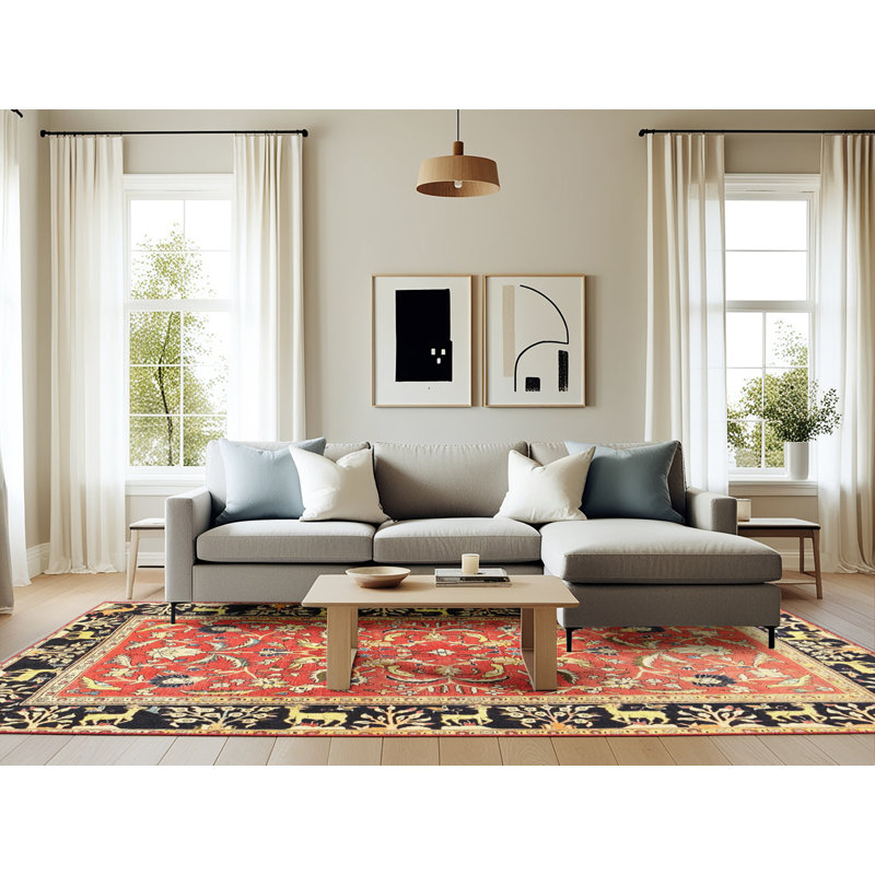 Delaune Oriental Indoor Rug, Rectangle 6' x 9'