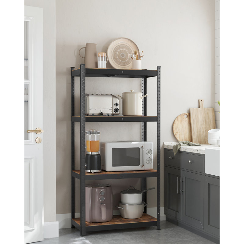 Agler 80cm W Steel Shelving Unit, Brown/Black