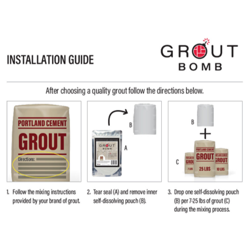 The Tile Doctor Grout Bomb - Advanced Blend for Sanded and Un-Sanded Grout, High Performance Grout Sealer for Bathroom Tiles and Shower, Compatible with Concrete Sealer Outdoor and Indoor Use, 100g