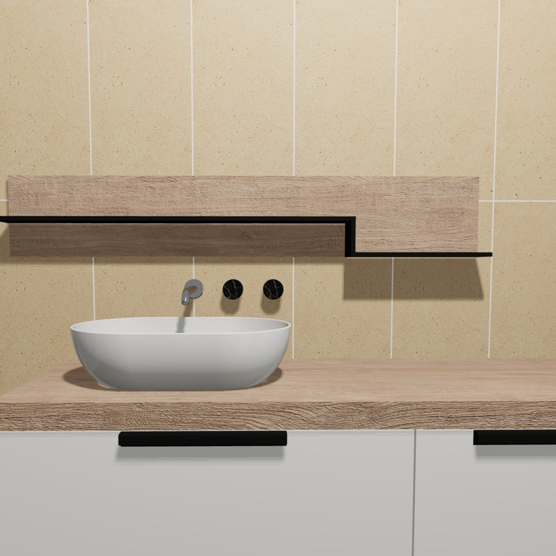 Party Time Semi-Polished 12'' W x 24'' L Porcelain Concrete Look Singular Tile, Sand