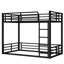 Lit superposé en métal, structure de lit superposé au-dessus du plancher double, lit superposé robuste pour enfants, adolescents, adultes, conception à bruit réduit, noir-561411396