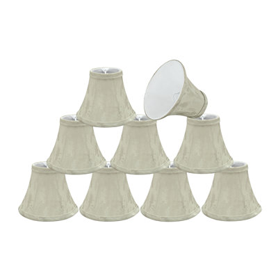 Abat-jour en tissu texturé jacquard H 5 po en tissu crème