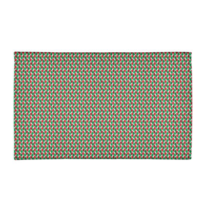 Tapis gris/rouge/brun zone fait main géométrique