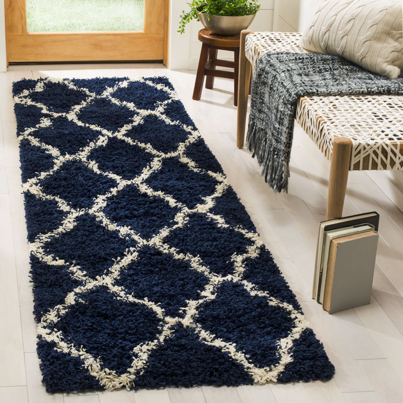 Tapis à poils longs Alonnah, Tapis de couloir 2 pi 3 po x 14 pi