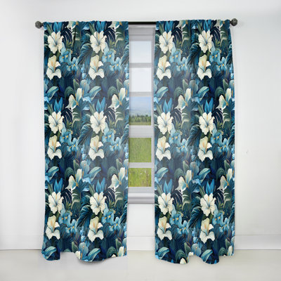 Motif tropical Twilight Oasis - Rideau tropical - Velours obscurcissant - 1 panneau