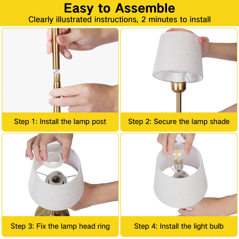 Trishanna 15.7“ LED Dimmable Table Lamp,Cordless Table Lamp with Touch Control,Gold Metal Table Lamp