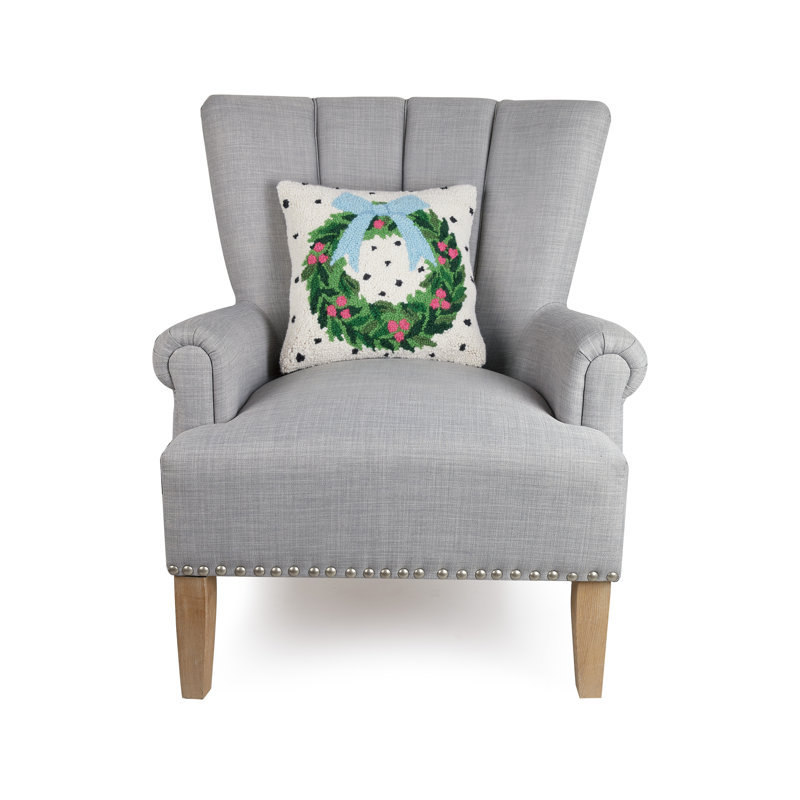 Spotted Holiday Wreath Hook Pillow