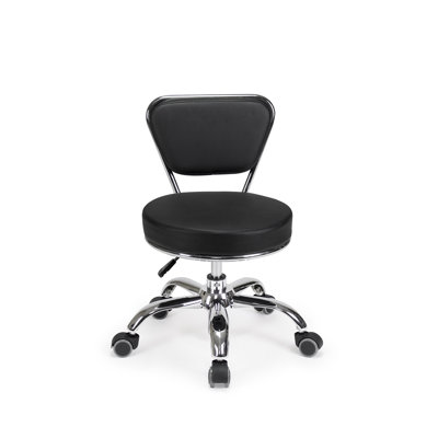Dayton Backed Adjustable Height Ergonomic Lab Stool with Wheels