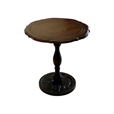 Retro Nut-Brown Round Solid Wood Dining Table