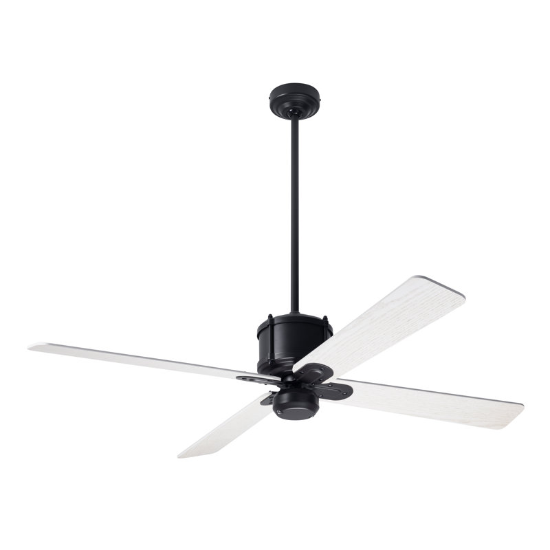 Industry Downrod Ceiling Fan, Remote Control, Whitewash, Dark Bronze