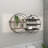 Alissabeth Metal Overlapping Circle 5 Level Geometric Black Wall Shelf with Wood Accents