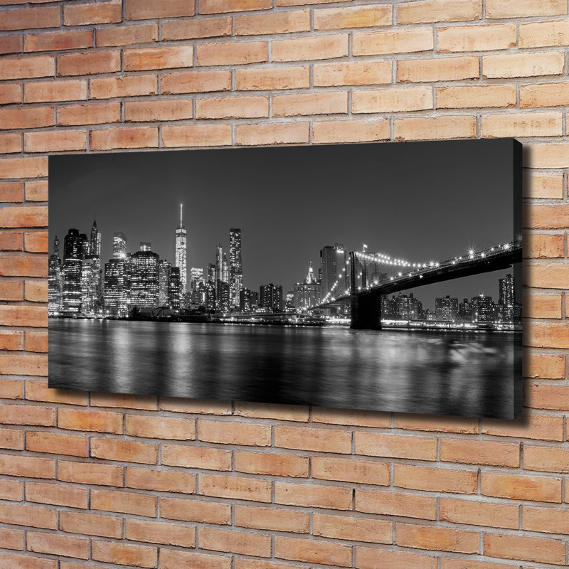 Manhattan By Night - Wrapped Canvas Print