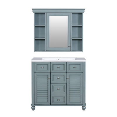 Meuble-lavabo simple 36 po avec armoire à pharmacie 36 po