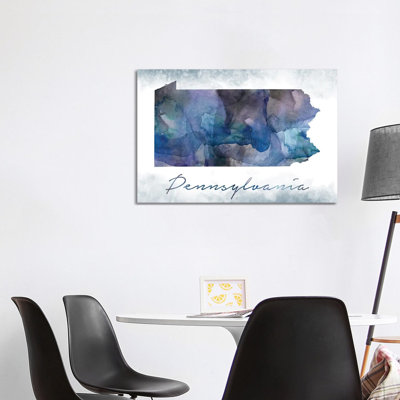 Pennsylvania State Bluish - Wrapped Canvas Print