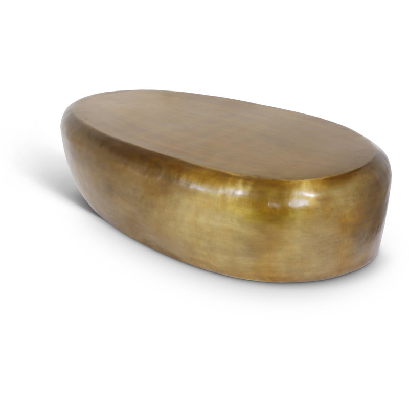 Keelby Aluminum Coffee Table, 14.5" H x 54" L x 28" W, Gold