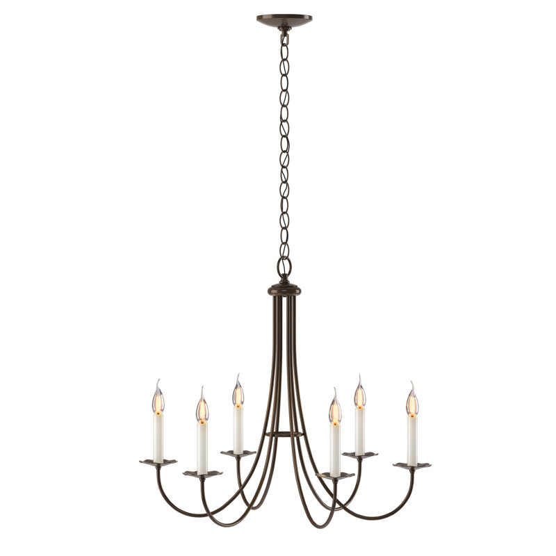 Simple Sweep 6-Light Candle Style Classic/Traditional Chandelier, Bronze