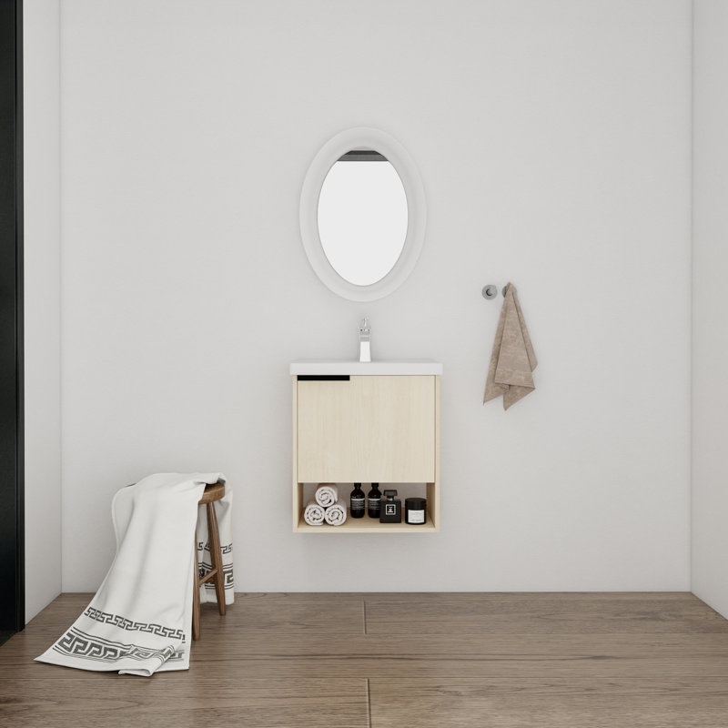 Meuble-lavabo mural simple avec plateau en céramique 19,96 po Opalene