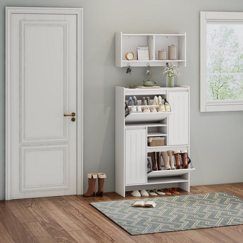 Armoire à chaussures multifonctionnelle avec armoire murale