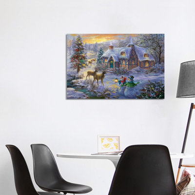 Christmas Cottage II by Nicky Boehme - Wrapped Canvas Painting