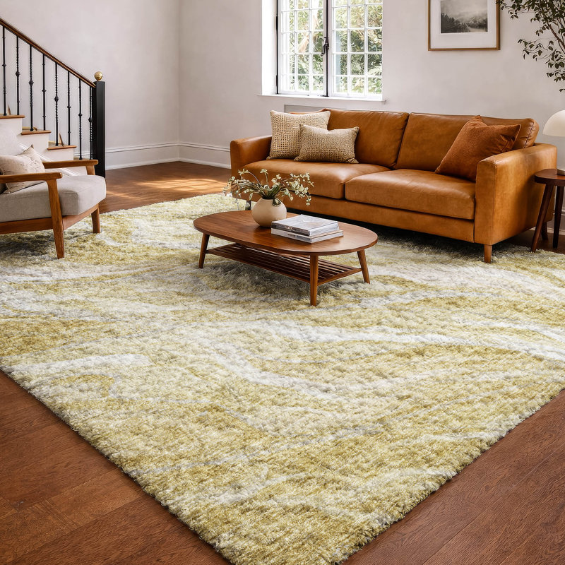 Tapis à poils longs Dream, Doré, 8 pi x 10 pi