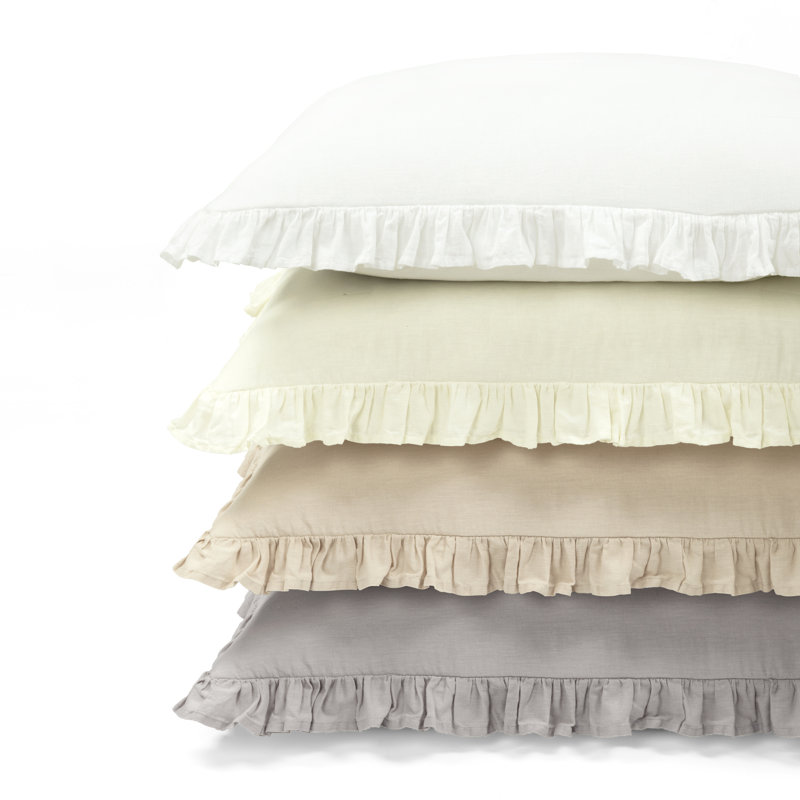 White Full/Queen Belgian Flax Linen Cotton Bedspread Set