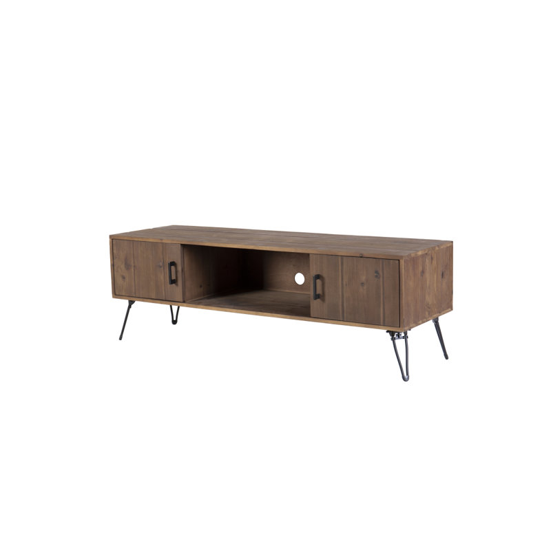 Meuble télé en bois récupéré avec armoire de rangement