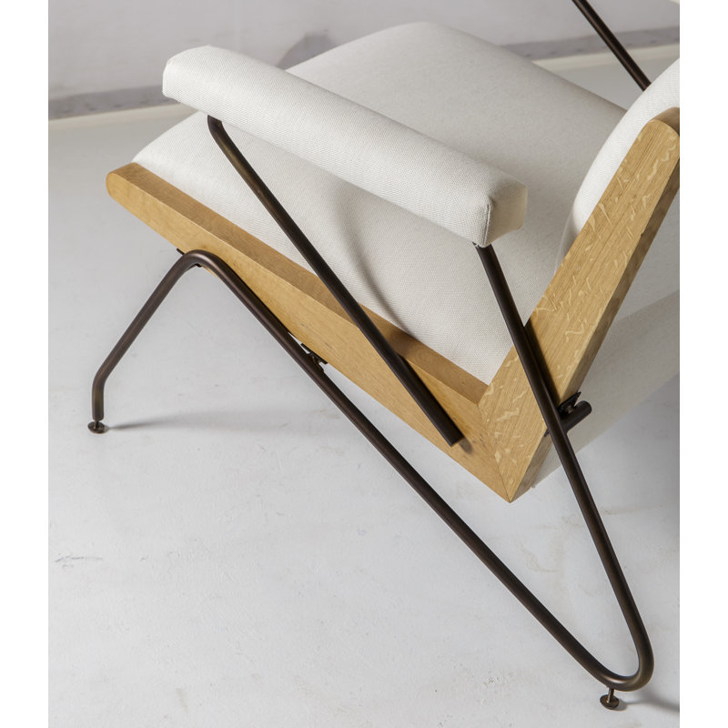 Armchair, White Acrylic Fabric.